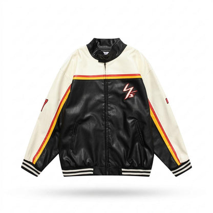 Gentleman Code - Rarus | Mehrfarbige Gefütterte Lederjacke Unisex