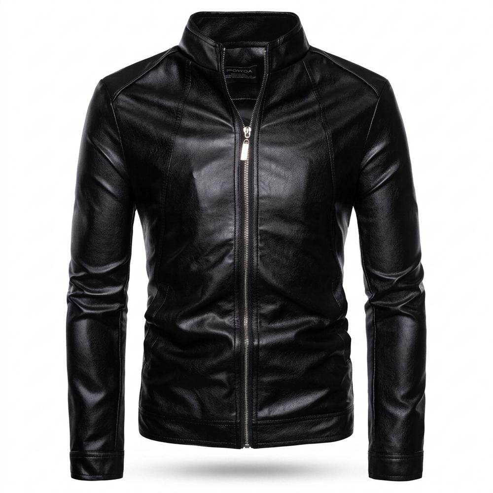 Gentleman Code - Renov | Hochschließende Taillierte Lederjacke Herren