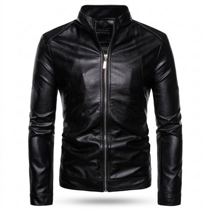 Gentleman Code - Renov | Hochschließende Taillierte Lederjacke Herren