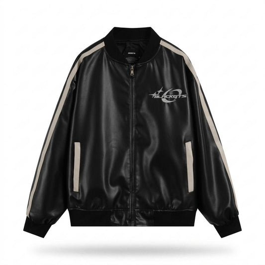 Gentleman Code - Yuzel | Glänzend Gestreift Lederjacke Unisex