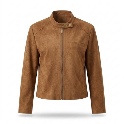 Gentleman Code - Ruwad | Veloursartig Reißverschluss Wildleder-Jacke Damen