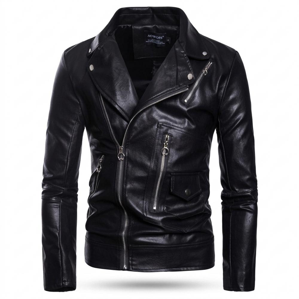 Gentleman Code - Yotak | Asymmetrisch Tailliert Lederjacke Herren