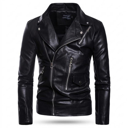 Gentleman Code - Yotak | Asymmetrisch Tailliert Lederjacke Herren