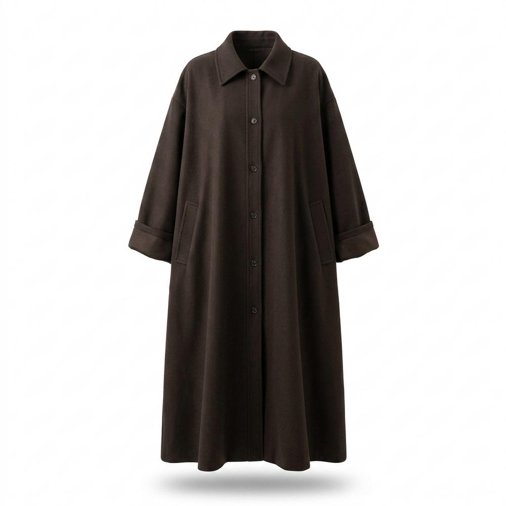 Gentleman Code - Nibev | Langer Weit Geschnittener Mantel Damen