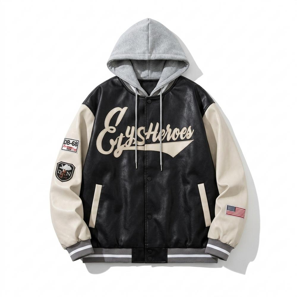 Gentleman Code - Eebel | Geknöpfte Bestickte Lederjacke Unisex
