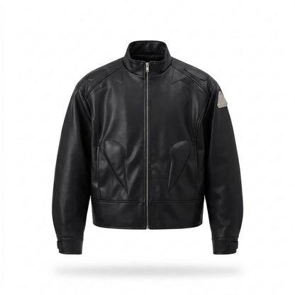 Gentleman Code - Domav | Applizierte Oversized Lederjacke Herren