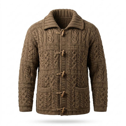 Gentleman Code - Tamun | Grobgestrickt Strukturiert Strickjacke Herren