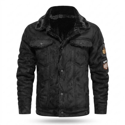Gentleman Code - Movum | Gefüttert Geknöpft Wildleder-Jacke Herren