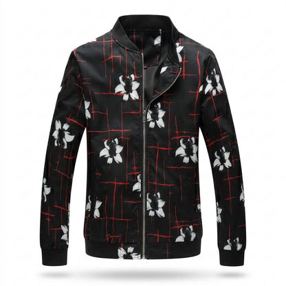 Gentleman Code - Vuhun | Gemusterte Reißverschluss Jacke Herren