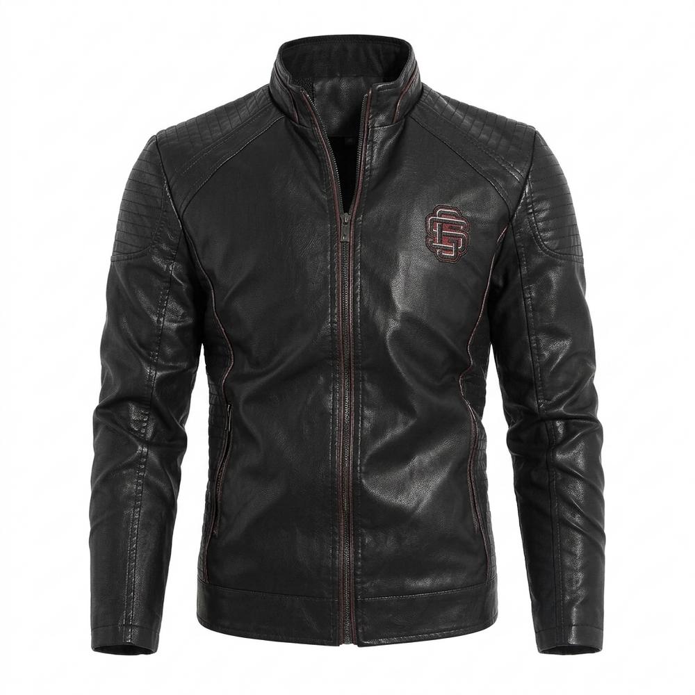 Gentleman Code - Mibud | Gesteppt Bestickt Lederjacke Herren