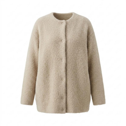 Gentleman Code - Tofek | Kragenlos Strukturiert Cardigan Damen