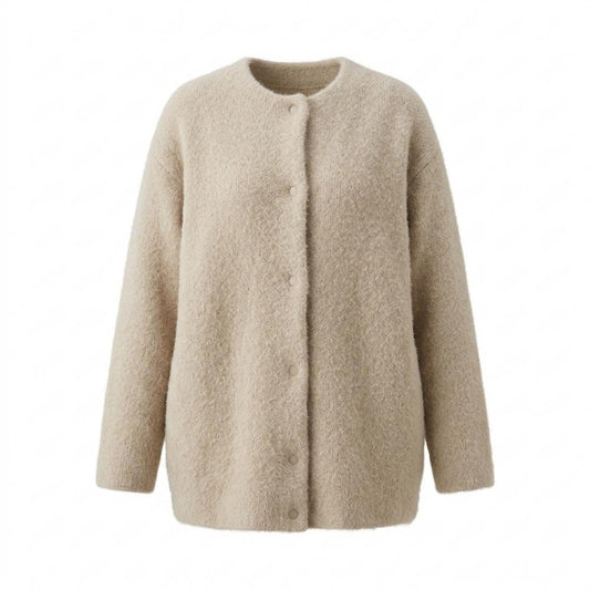 Gentleman Code - Tofek | Kragenlos Strukturiert Cardigan Damen