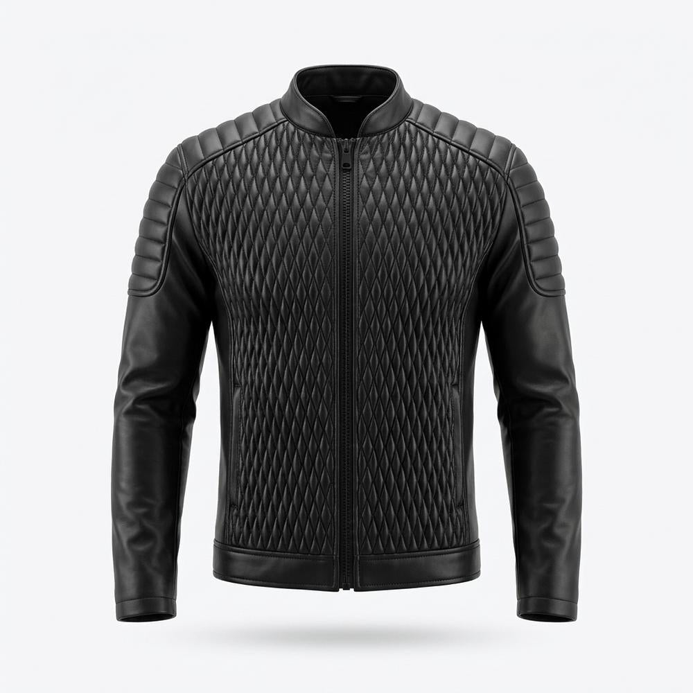 Gentleman Code - Dowav | Gesteppt Tailliert Lederjacke Herren