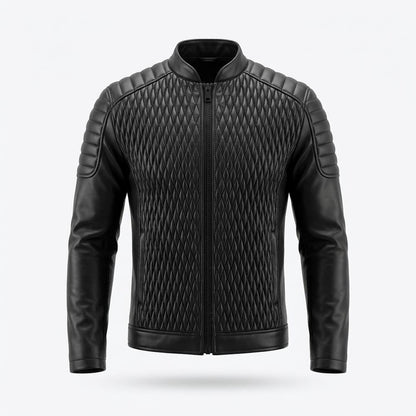Gentleman Code - Dowav | Gesteppt Tailliert Lederjacke Herren
