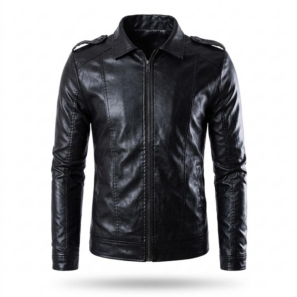 Gentleman Code - Daram | Tailliert Gefüttert Lederjacke Herren