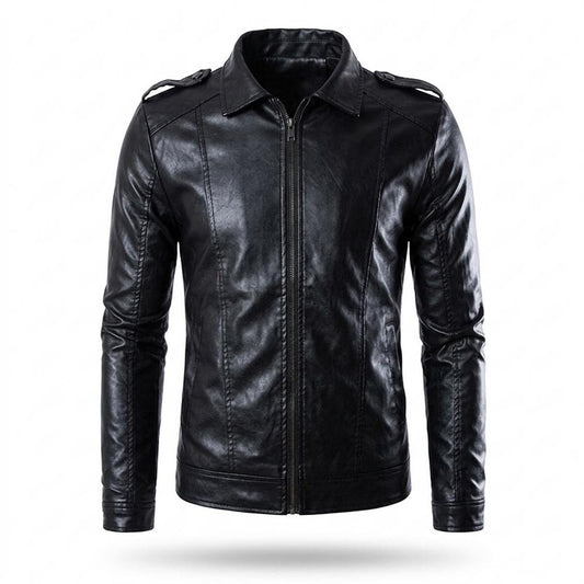 Gentleman Code - Daram | Tailliert Gefüttert Lederjacke Herren