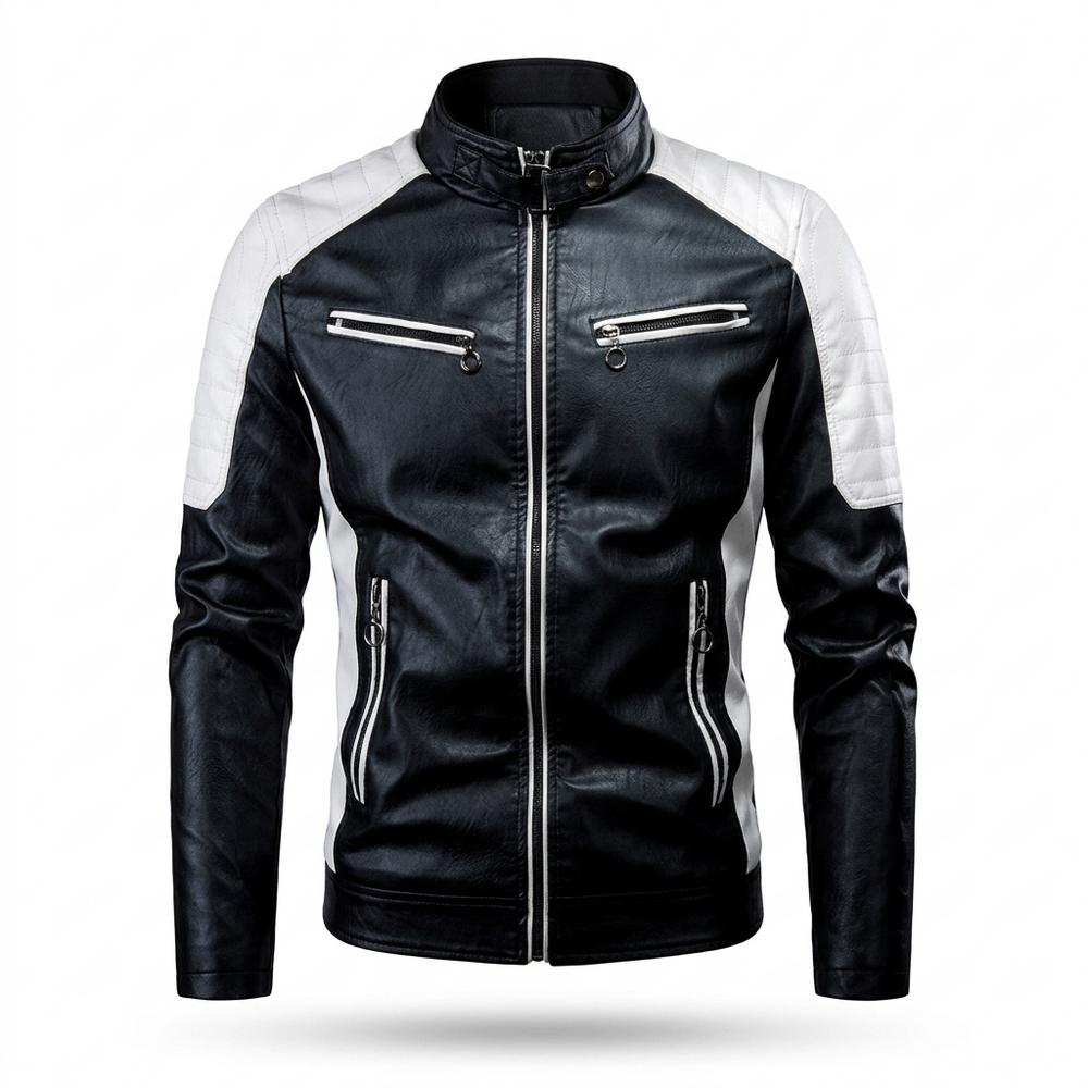 Gentleman Code - Zalen | Zweifarbig Tailliert Lederjacke Herren
