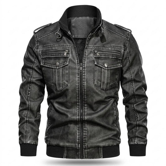 Gentleman Code - Zekat | Gefütterte Gewaschene Lederjacke Herren