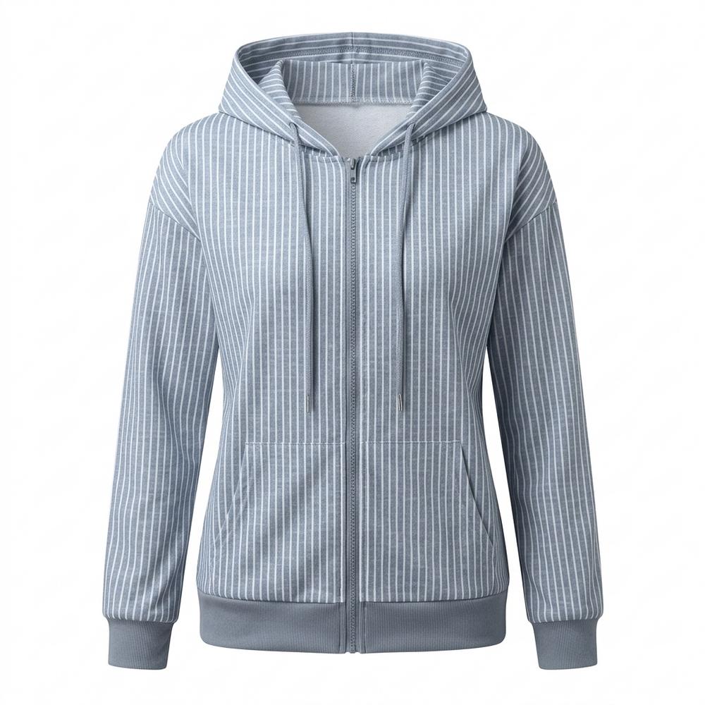 Gentleman Code - Lekor | Gestreift Langärmlig Hoodie Damen