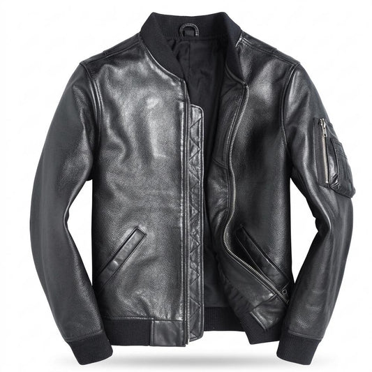 Gentleman Code - Risol | Gesteppt Gefüttert Lederjacke Herren
