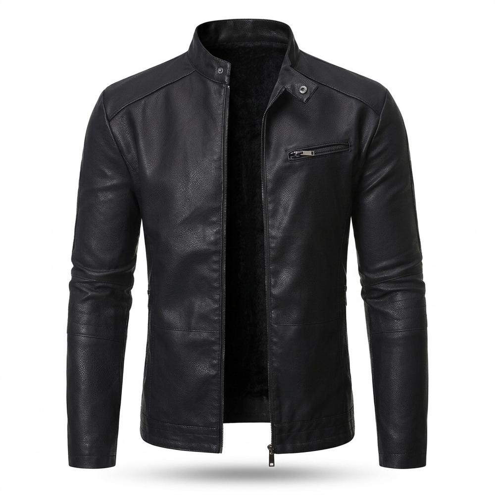 Gentleman Code - Yazad | Gefüttert Tailliert Lederjacke Herren