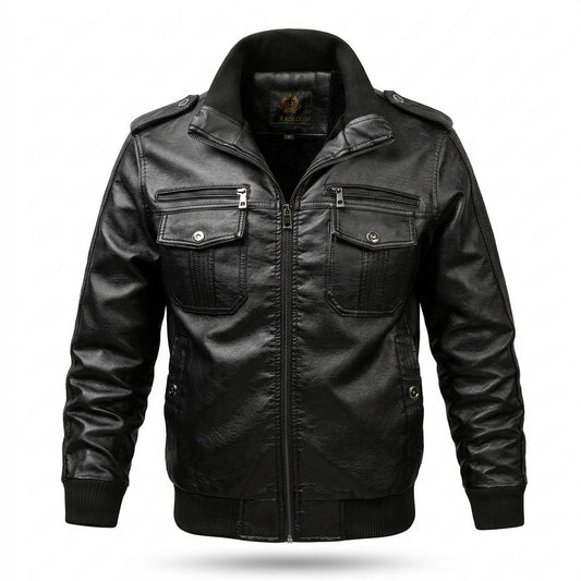 Gentleman Code - Nivis | Gefüttert Detailreich Lederjacke Herren
