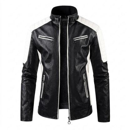 Gentleman Code - Sepat | Gefüttert Zweifarbig Lederjacke Herren