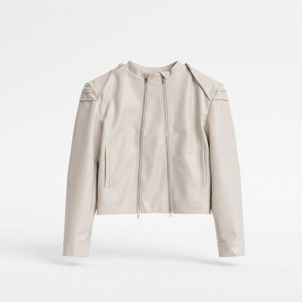 Gentleman Code - Vilal | Glatt Tailliert Lederjacke Damen
