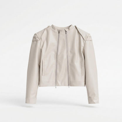 Gentleman Code - Vilal | Glatt Tailliert Lederjacke Damen