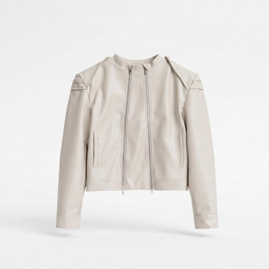 Gentleman Code - Vilal | Glatt Tailliert Lederjacke Damen