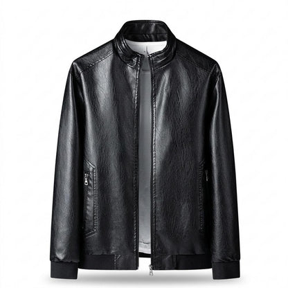 Gentleman Code - Zimim | Strukturierte Gefütterte Lederjacke Herren