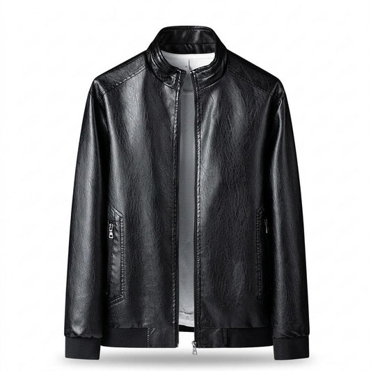 Gentleman Code - Zimim | Strukturierte Gefütterte Lederjacke Herren