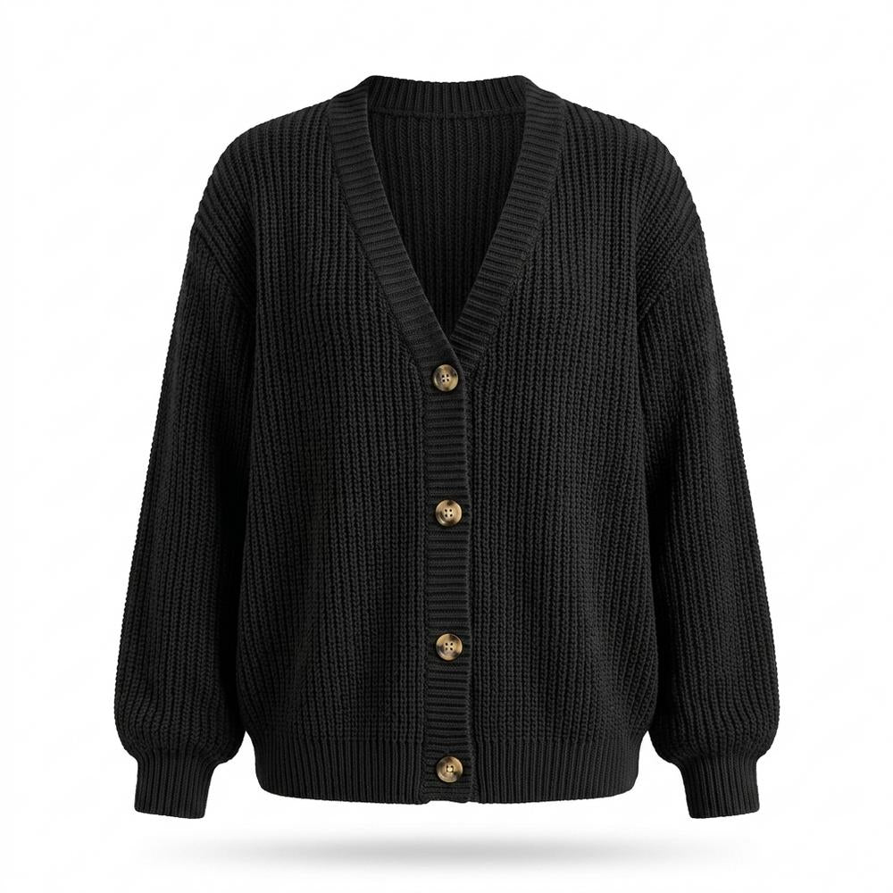 Gentleman Code - Larir | Gerippte Langärmlige Strickjacke Damen