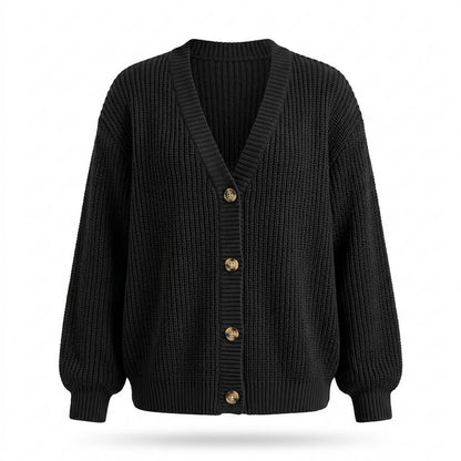 Gentleman Code - Larir | Gerippte Langärmlige Strickjacke Damen