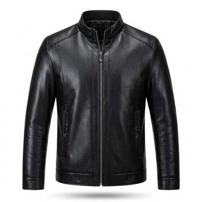 Gentleman Code - Kemor | Stehkragen Gefüttert Lederjacke Herren