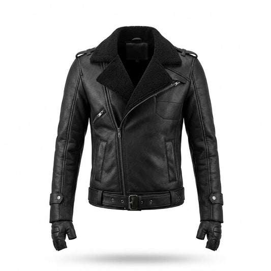 Gentleman Code - Koras | Asymmetrisch Gefüttert Lederjacke Herren
