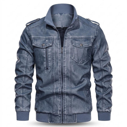 Gentleman Code - Nehas | Gewaschen Gefüttert Lederjacke Herren