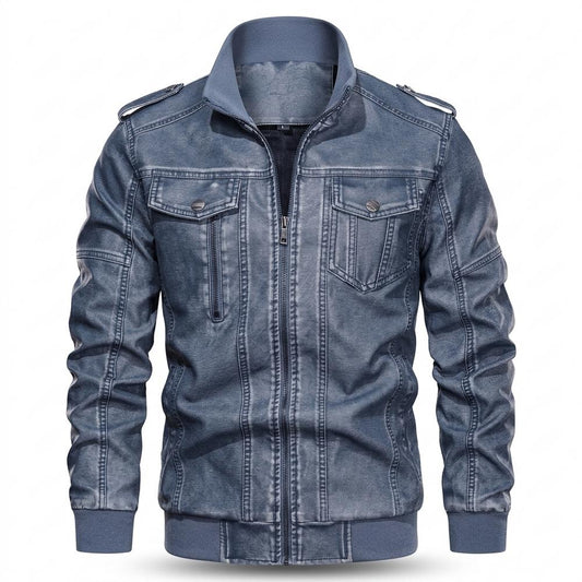 Gentleman Code - Nehas | Gewaschen Gefüttert Lederjacke Herren