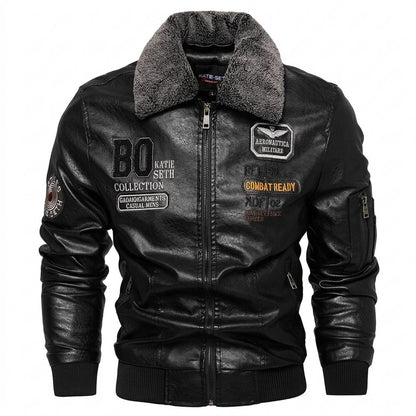 Gentleman Code - Cegek | Gefüttert Bestickt Lederjacke Herren