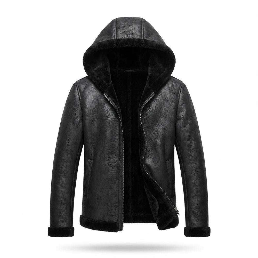 Gentleman Code - Sozur | Gefütterte Texturierte Lederjacke Herren