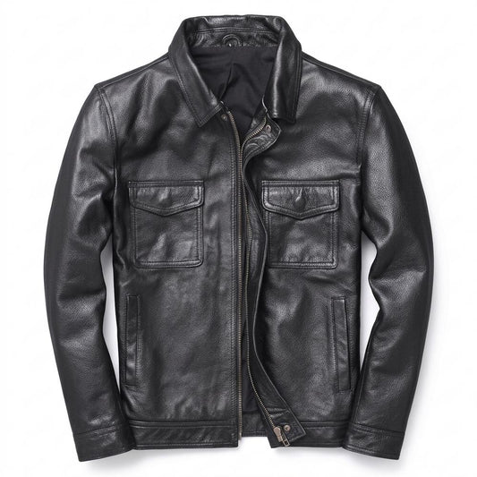 Gentleman Code - Sihak | Reißverschluss Gefütterte Lederjacke Herren