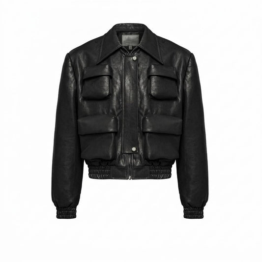 Gentleman Code - Tidit | Aufgesetzt Gesmokt Lederjacke Unisex