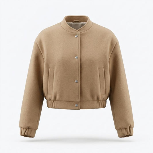 Gentleman Code - Yopos | Kurz Geschnitten Geknöpft Jacke Damen