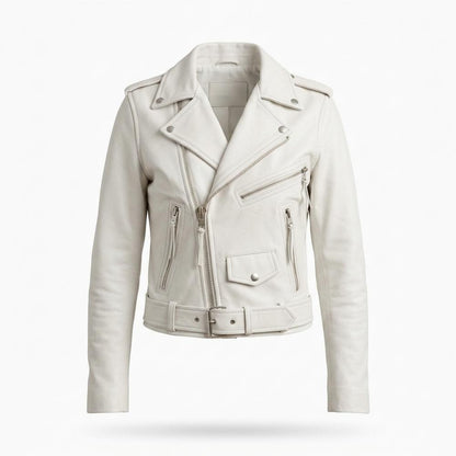Gentleman Code - Zamer | Asymmetrisch Gegürtet Lederjacke Damen