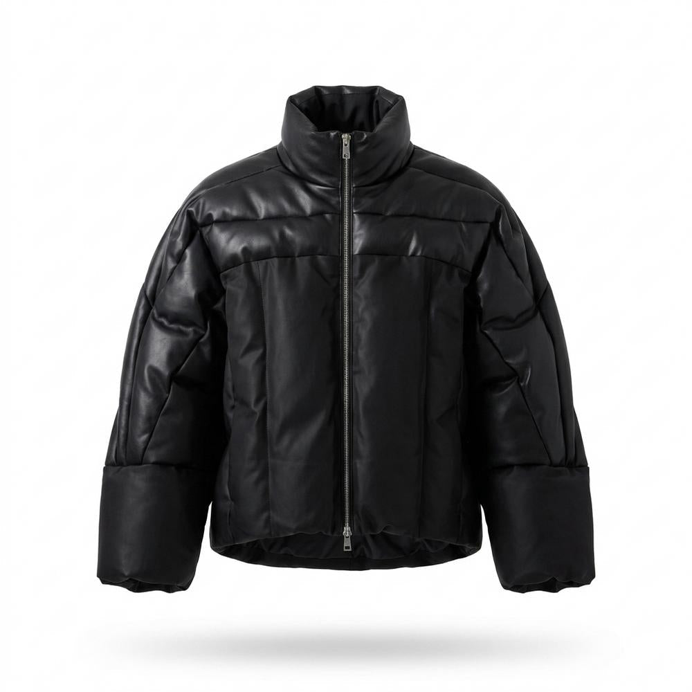 Gentleman Code - Zemav | Gesteppt Glänzend Lederjacke Herren
