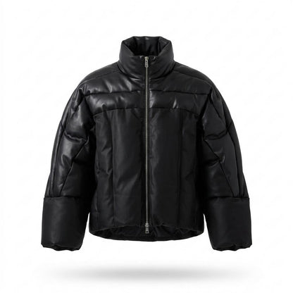 Gentleman Code - Zemav | Gesteppt Glänzend Lederjacke Herren