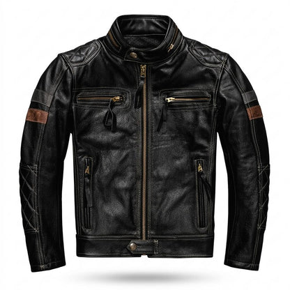 Gentleman Code - Kosil | Gesteppte Genarbte Lederjacke Herren
