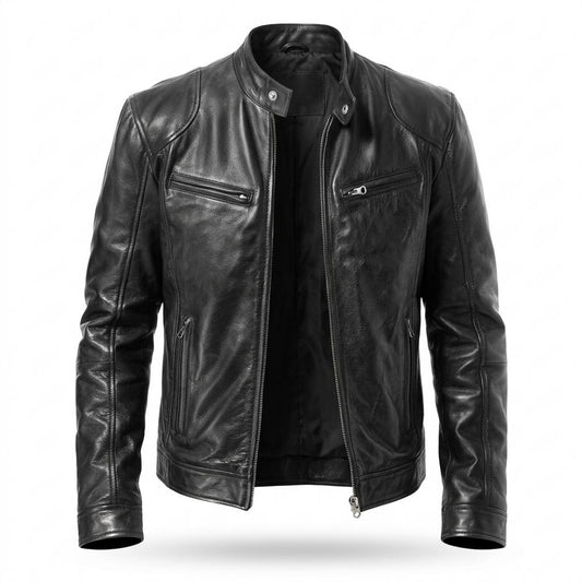 Gentleman Code - Sozus | Tailliert Gesteppt Lederjacke Herren