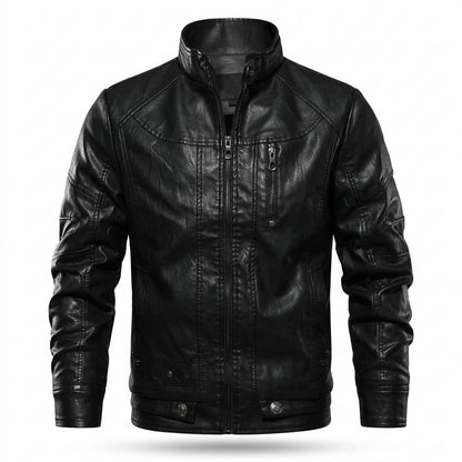 Gentleman Code - Lidon | Gesteppt Körperbetont Lederjacke Herren