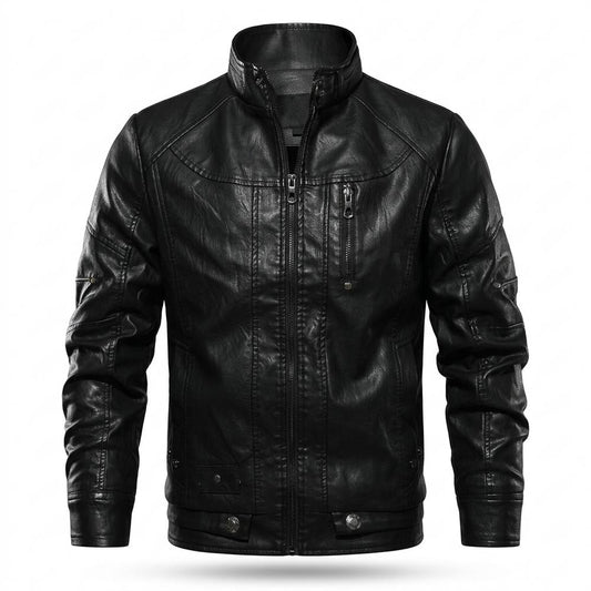 Gentleman Code - Lidon | Gesteppt Körperbetont Lederjacke Herren
